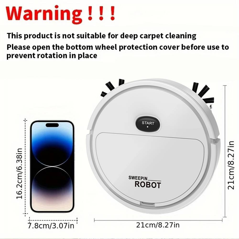 Robot Vacuum Cleaner - Compact Flat Design, Powerful Suction And Navigation System, Ideal For Home And Commercial Cleaning_voghion.com