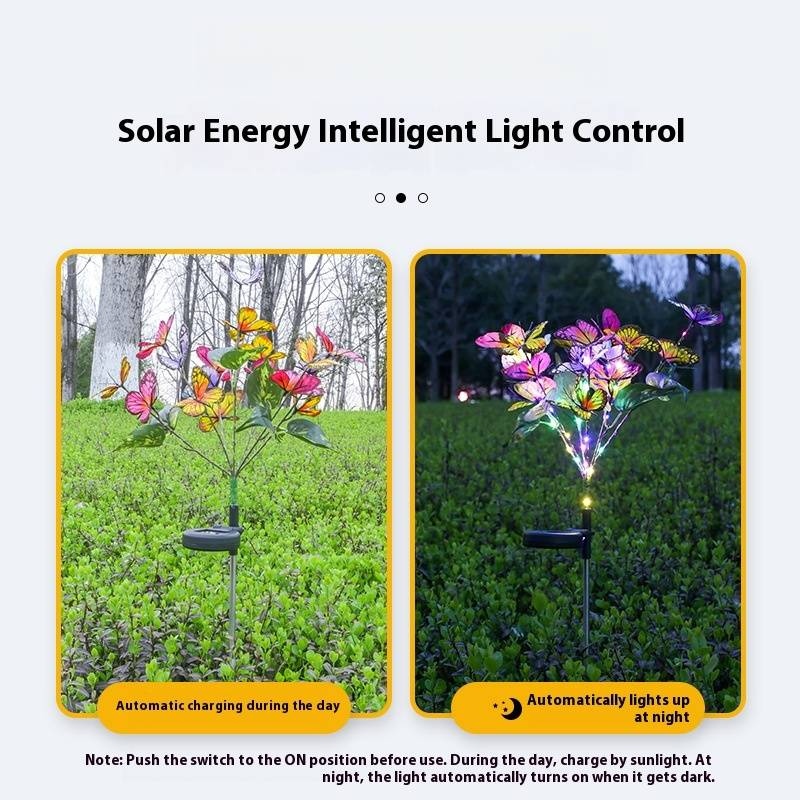 Solar Butterfly Lights Outdoor Garden Decor - Waterproof LED Fairy Lights For Patio, Lawn & Yard - Romantic Atmosphere Lighting With Ground Spike_voghion.com