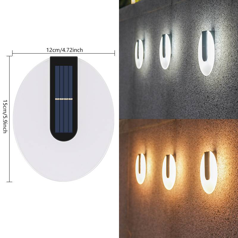 Zonne-wandlamp voor buiten, waterdicht, landschapstuindecoratie, LED-acryl wandlamp voor patio, terras, pad, sfeerverlichting_voghion.com