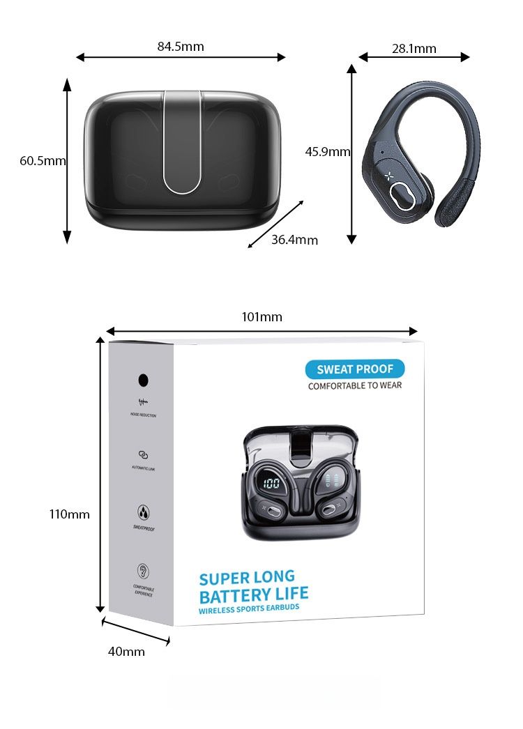 Wireless Earbuds With Digital Display, 8H Playtime, IPX5 Waterproof, Bluetooth 5.4, Low Latency For Gaming, Stereo Sound – Perfect For Sports & Calls_voghion.com