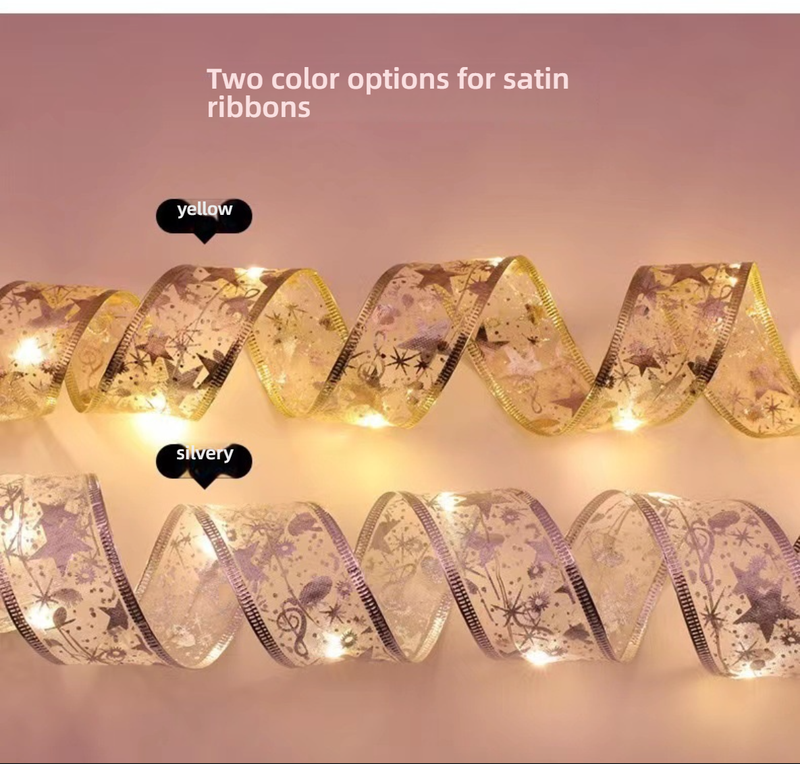 Decorative LED Ribbon String Lights For Christmas Tree - Flexible Copper Wire With Warm White/Colorful/White Light Options_voghion.com