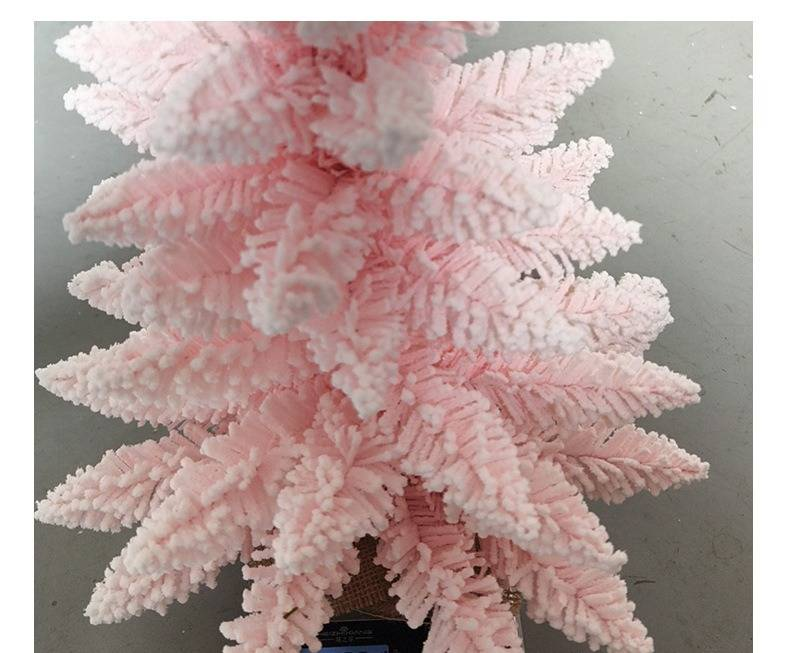 75 cm/60 cm/45 cm hoher, beflockter, schneeweißer Kirschblüten-Weihnachtsbaum – Rosa, frostiger Dekobaum für Zuhause, Büro und Schaufenster_voghion.com