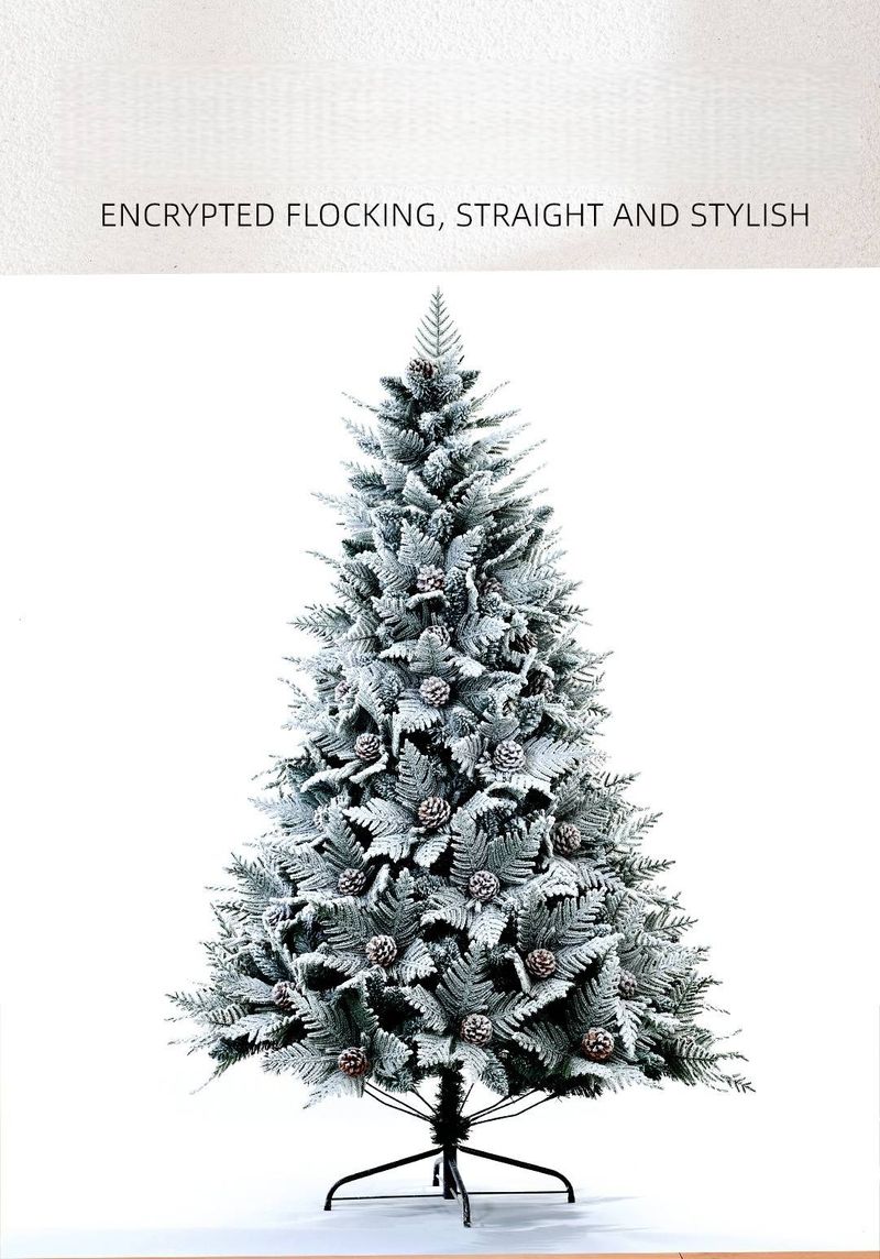 PE & PVC Christmas Tree With Snow Flocking – Realistic Frosted Branches, 500-900 Tips (90cm-240cm) – Premium Holiday Decor For Home, Office & Retail_voghion.com