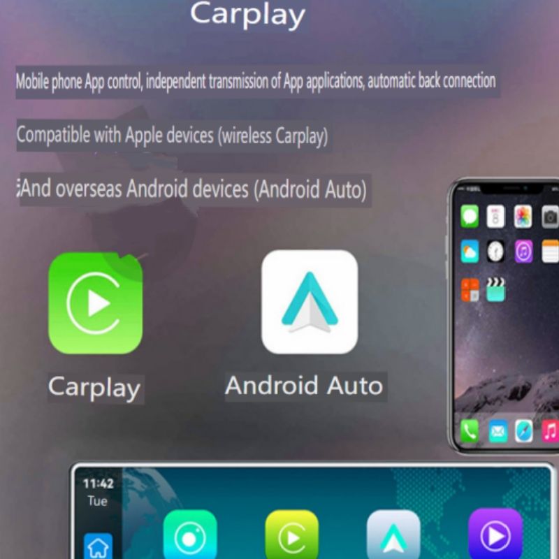 9" Wireless CarPlay Android Auto Display - 4K Dash Cam With 5G WiFi & Light Sensor_voghion.com