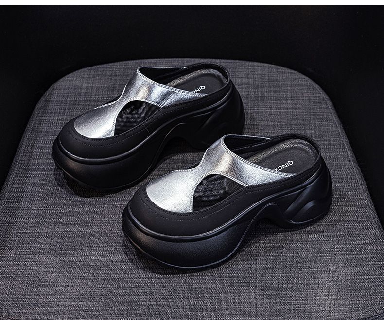 Small Thick-soled Bag Head Slippers Female One Pedal Lazy Wear Casual Versatile Cool Slippers_voghion.com