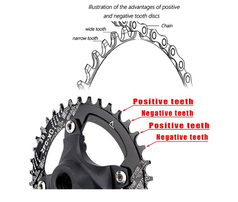 RIRO Mountainbike Hohl Integrierte Kurbel 36/38/40T Modifizierte Positive Und Negative Zähne Einzelnes Kettenblatt_voghion.com