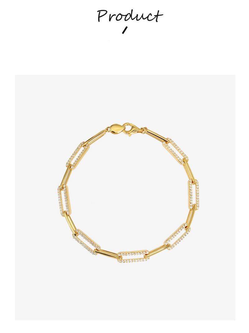 S Sterling Sier Gold Plated Ins Style Design Sense Niche High Grade Chain Strip Bracelet_voghion.com
