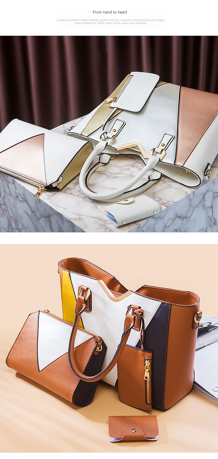 2024 new fashionable single shoulder diagonal women's hand-held cross pattern mother and child bag, color blocked four_voghion.com