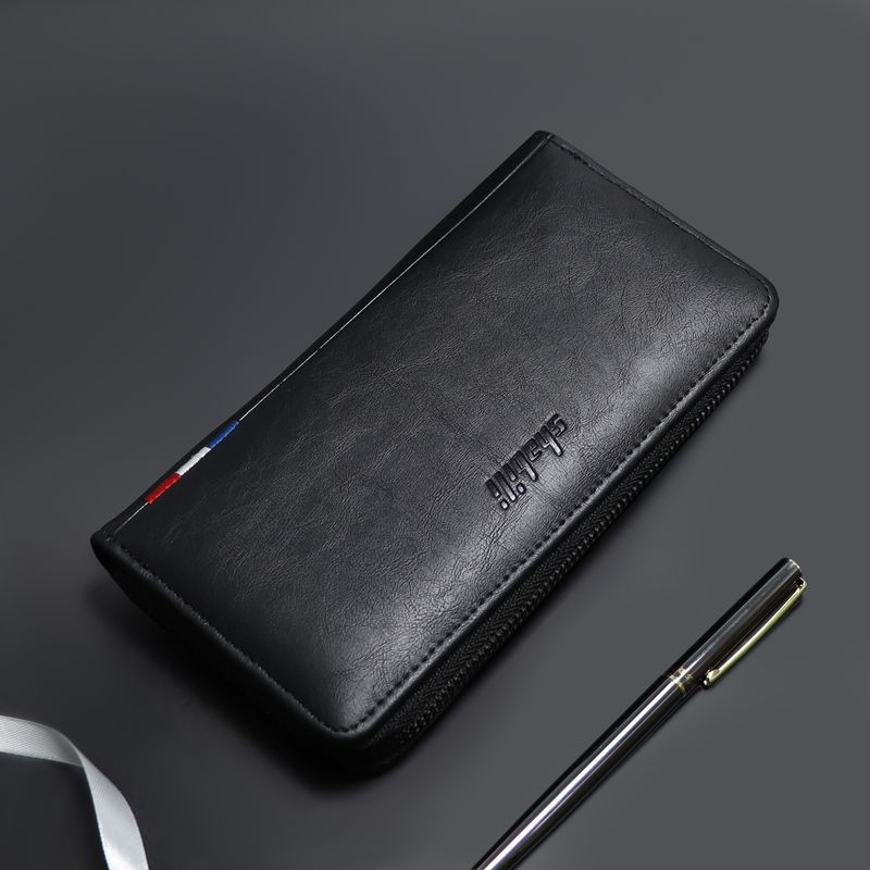 2025 New Long Men's Oil Wax Leather Large Capacity Wind Mobile Phone Wallet Multifunctional Handbag_voghion.com
