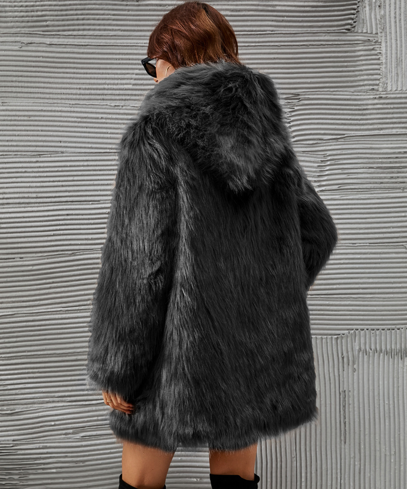 Abbigliamento donna nuovo autunno e inverno con cappuccio giacca di pelliccia di media lunghezza per le donne_voghion.com