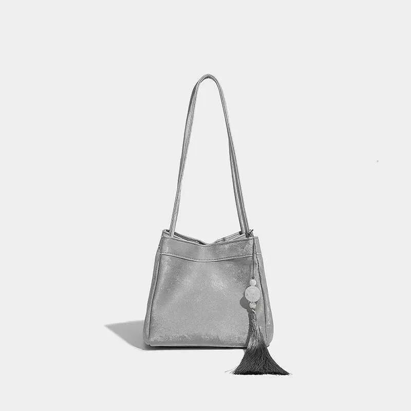 Light National Style Casual Versatile Women's New Chinese Printed Bucket Bag_voghion.com