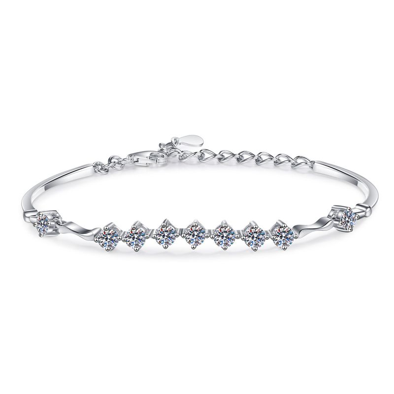 Bracciale in argento puro XDY con ossa e carne, Haifeng dritto e brezza fresca e limpida, pietra Mosang_voghion.com