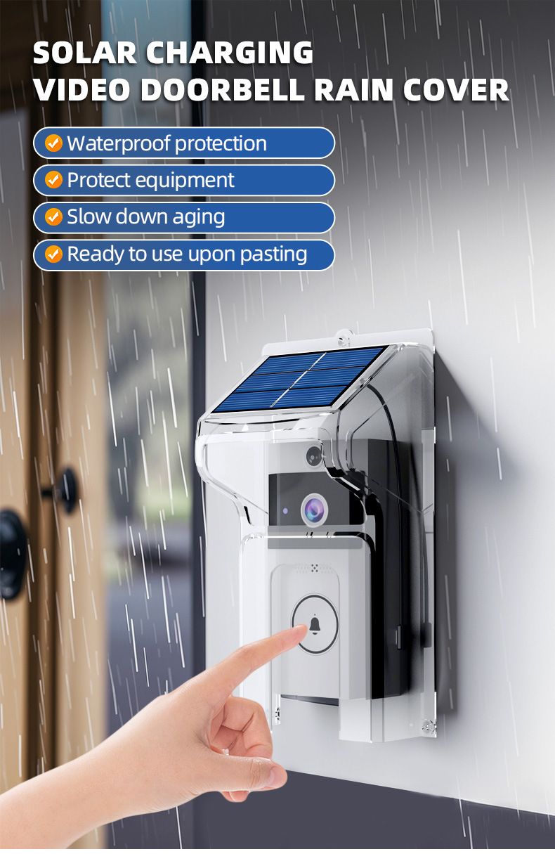Draadloze videodeurbel met zonne-regenkap, ultralange standby-intercombewakingscamera met stemverandering_voghion.com