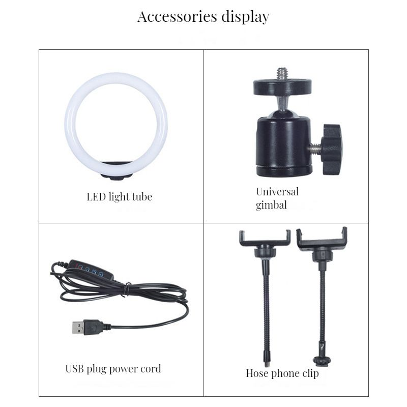 10-Zoll-Selfie mit optionalem Stativ, Fotografie-Fülllicht, LED-Ringlampe, Ringlicht für Videoaufzeichnung, Live-Übertragung_voghion.com