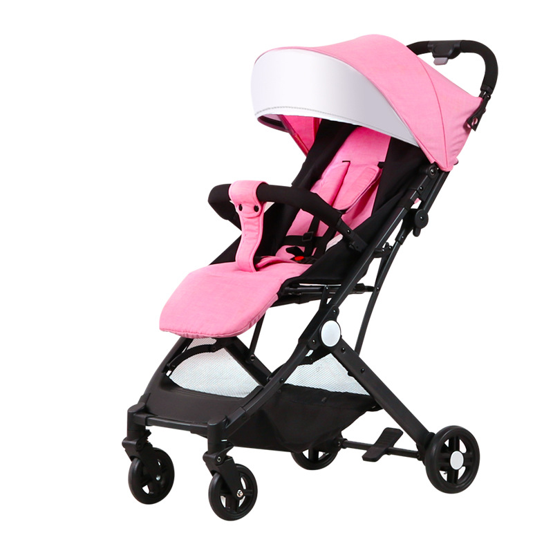 Kinderwagen mit drei Sitzen und Liegen, leicht und zusammenklappbar, tragbarer Kinderwagen mit einfacher Zugstange_voghion.com