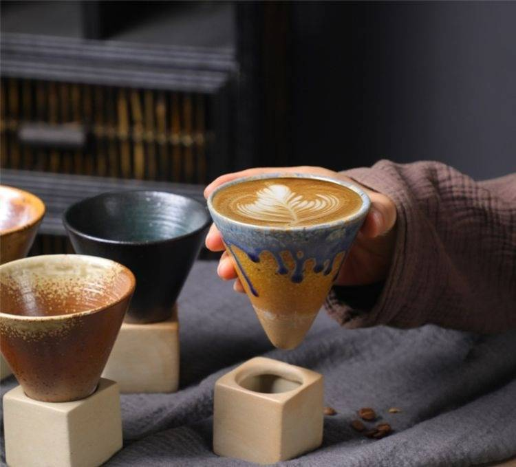 Stoneware mug creative ceramic retro coffee cup_voghion.com