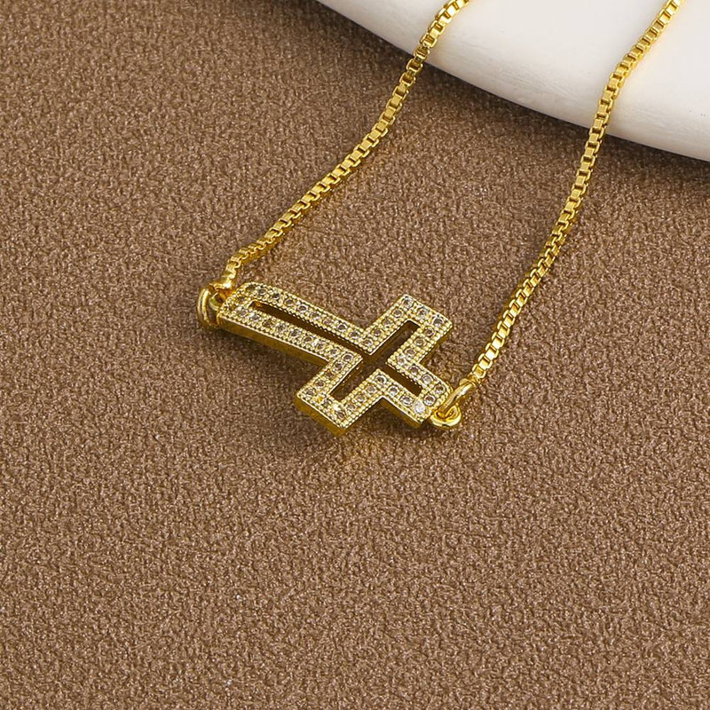 Jewelry Gold Plated Pendant Bracelet Fade Micro Inlaid Zircon Simple Design_voghion.com