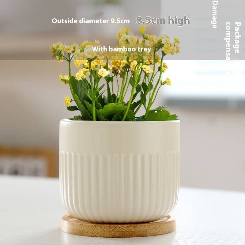 Keramik-Blumentopf mit Untertasse – Stilvolles Wohndekor für Sukkulentenpflanzen – Modernes und elegantes Design_voghion.com