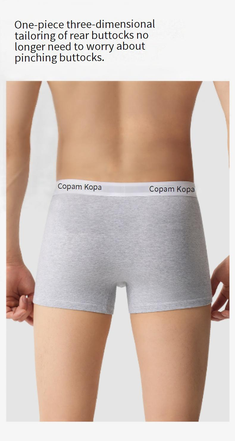 Cueca boxer masculina de verão, antibacteriana, de algodão puro, com virilha, cor sólida, simples_voghion.com