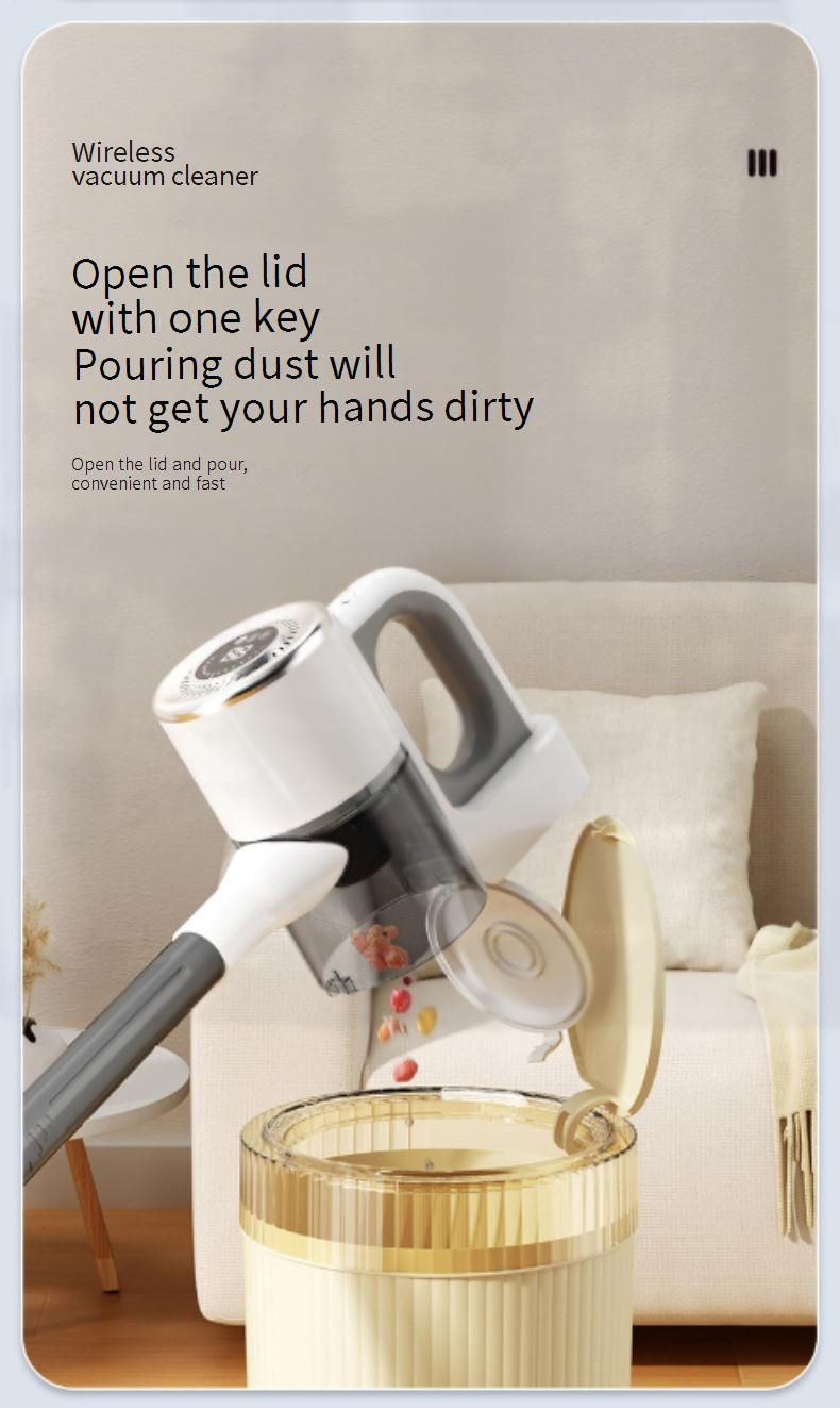 Powerful Cordless Vacuum Cleaner With Mop Function, 15KPA Strong Suction, Pet Hair Removal, Lightweight & Handheld For Home Cleaning, White_voghion.com