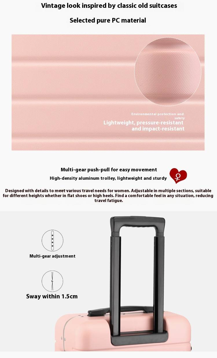 Durable PC Aluminum Frame Luggage With TSA Lock, 20-inch & 25-inch Spinner Suitcase For Travel, Waterproof & Lightweight Carry-On_voghion.com