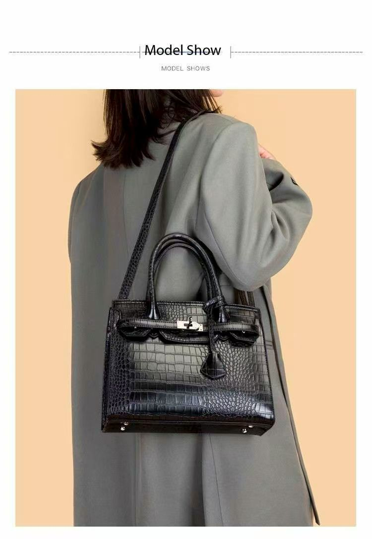 Designer Women's Bags, And Trendy This Year. Crocodile Patterned Carrying Case With Extra Large Capacity. Kelly Bag_voghion.com