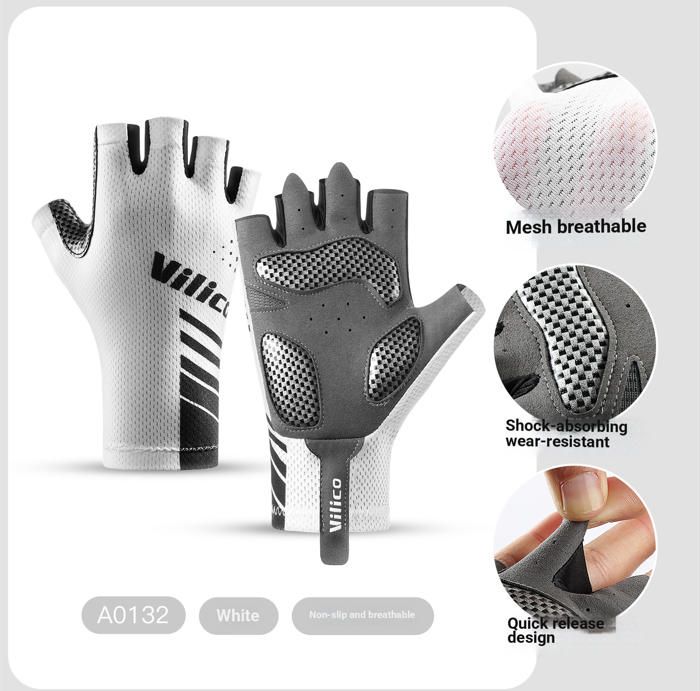 Guanti da ciclismo per esterni, da strada, con mezze dita, antiurto, resistenti all'abrasione, con protezione solare, traspiranti, per sport, fitness e pesca_voghion.com