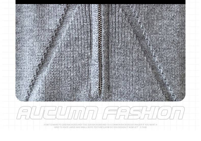 Men's Half-Turtleneck Zip-Up Sweater, Winter Knit Pullover With Stylish Design, Soft Comfortable Loose Fit Casual Wear Pure Color Stretchable Fabric_voghion.com