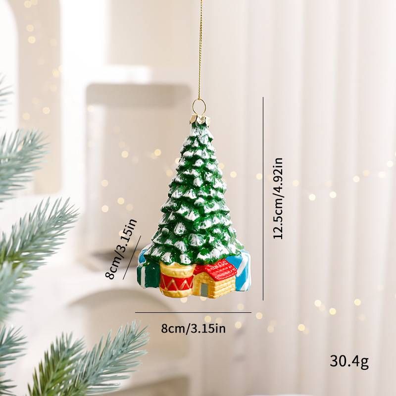 Christmas Ornaments Bulk Set – Santa, Nutcracker, Houses & More (24-Piece Assorted Decorations, Shatterproof Plastic, European-Style Holiday Decor)_voghion.com