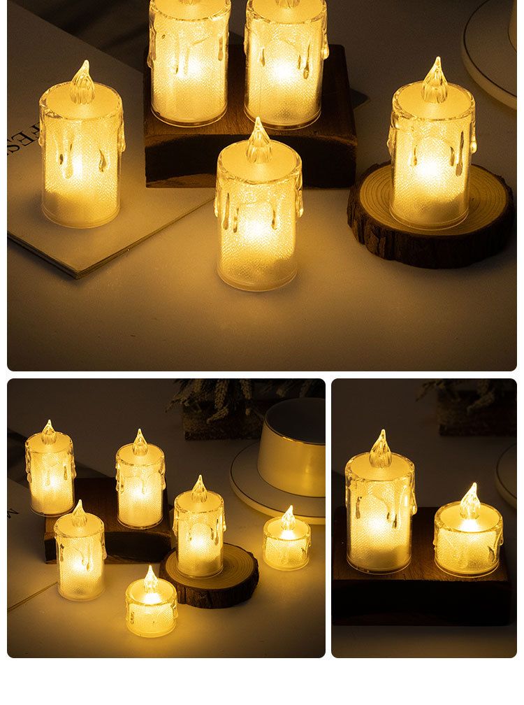 Realistische, flammenlose LED-Weihnachtskerzen – batteriebetriebene Dekorationslichter für Tisch, Kamin und Fensterdekoration_voghion.com