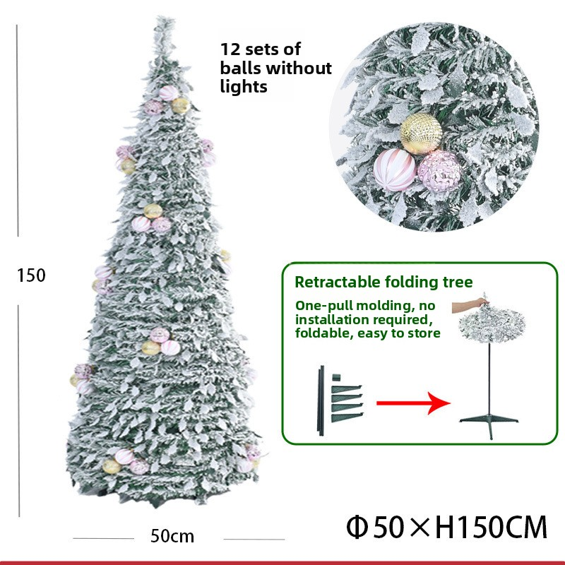 Premium Foldable Spiral Christmas Tree With Lights – 180cm Tall Holiday Decoration For Home, Office & Party_voghion.com