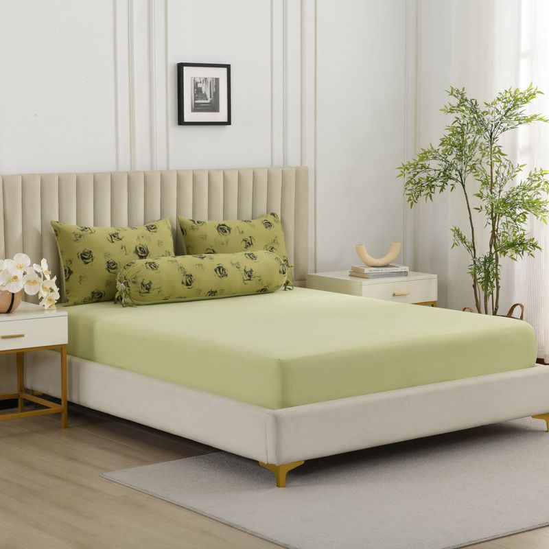 Weiche gewaschene Baumwolle Lange Kissen Bettlaken Quilt Abdeckung Bettwäsche Vier Stück Set_voghion.com