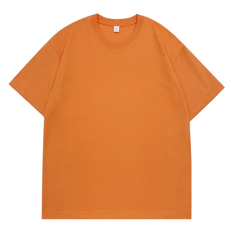 T-shirt col rond uni en pur coton 260 g, de qualité imbattable, à petites épaules, pour tenue de groupe, version DIY, avec broderie imprimée_voghion.com