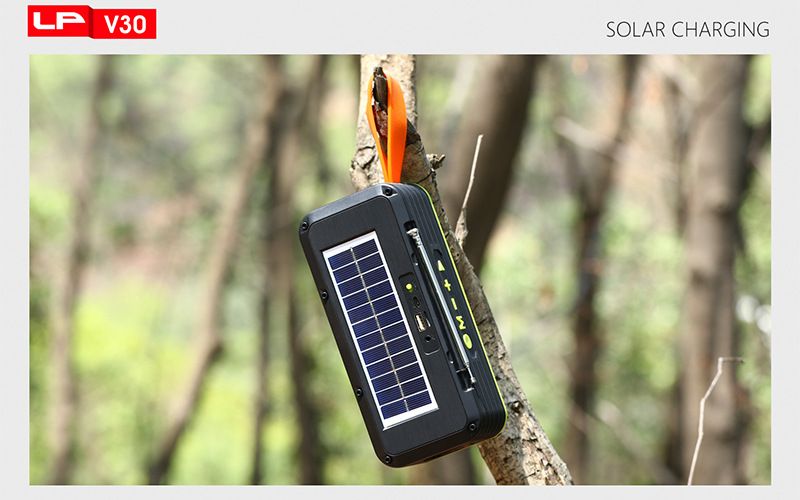 LP-V30 new solar powered Bluetooth speaker, outdoor radio, flashlight, portable multifunctional speaker_voghion.com