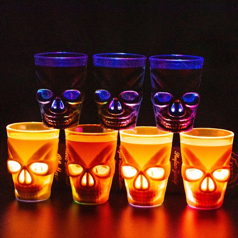 Tazza luminosa di Halloween, teschio, bar, KTV, forniture per feste, bicchieri di plastica per bevande, decorazioni, oggetti di scena_voghion.com