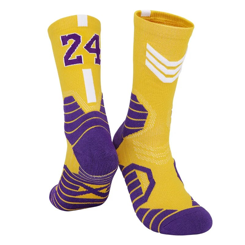 Men's Basketball Number Sports Knee High Thickened Towel Bottom Cycling Running Basket Child Adult calcetines Socks_voghion.com