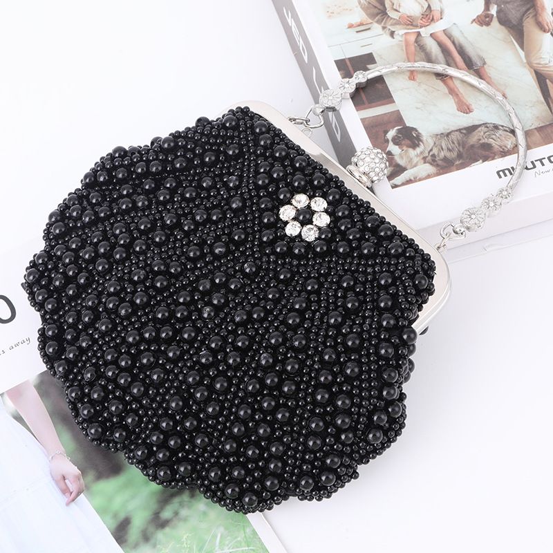 Straight Fashion Elegant Shell Pearl Style Space Handheld Evening Bag Large Capacity_voghion.com