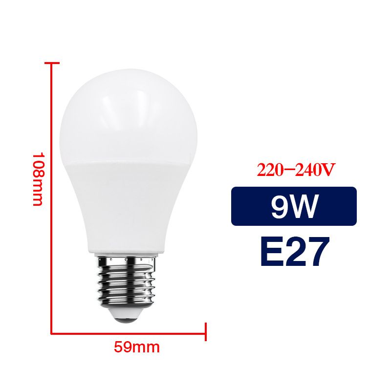 Lampadina a risparmio energetico per uso domestico, super luminosa, con attacco a vite E27, in alluminio rivestito in plastica, per interni_voghion.com