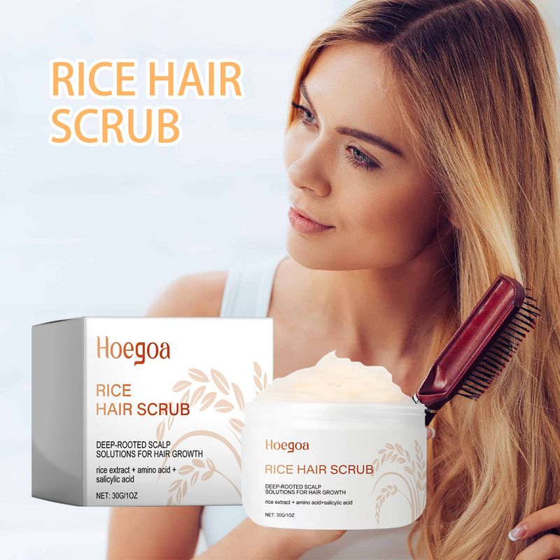 HOEGOA Rice Head Cleansing Scalp Moisturizing Fluffy Hair Care Scrub_voghion.com
