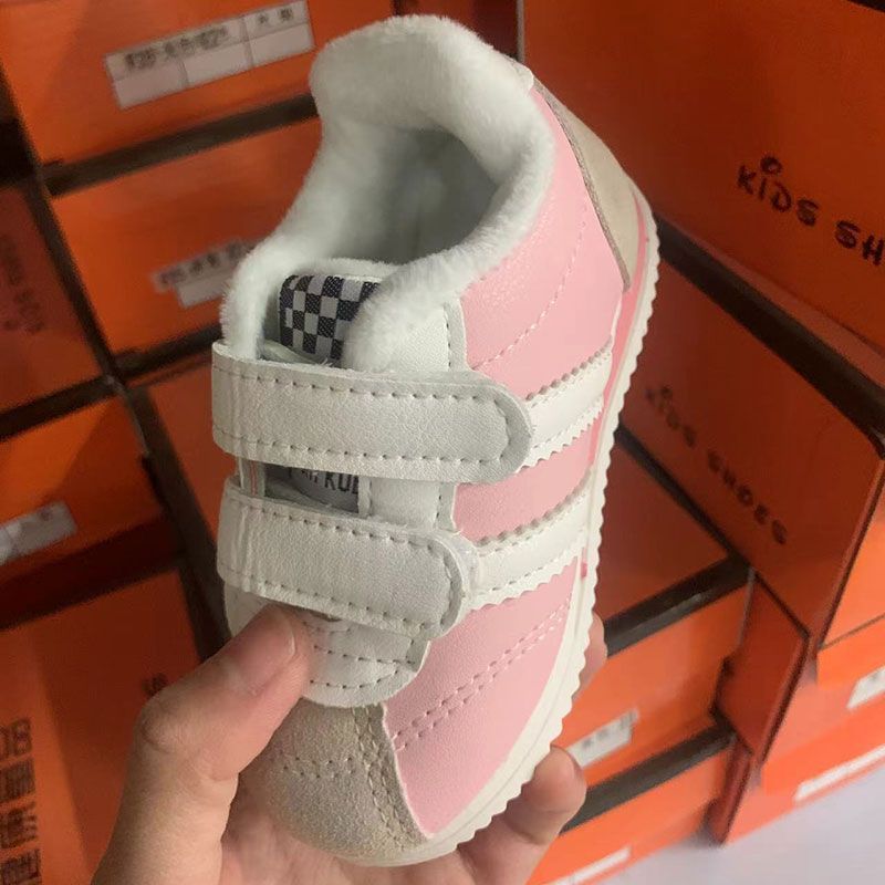 Scarpe sportive casual alla moda a due strati in cotone foderato in pile per bambini da 1 a 6 anni, autunno inverno 2025_voghion.com