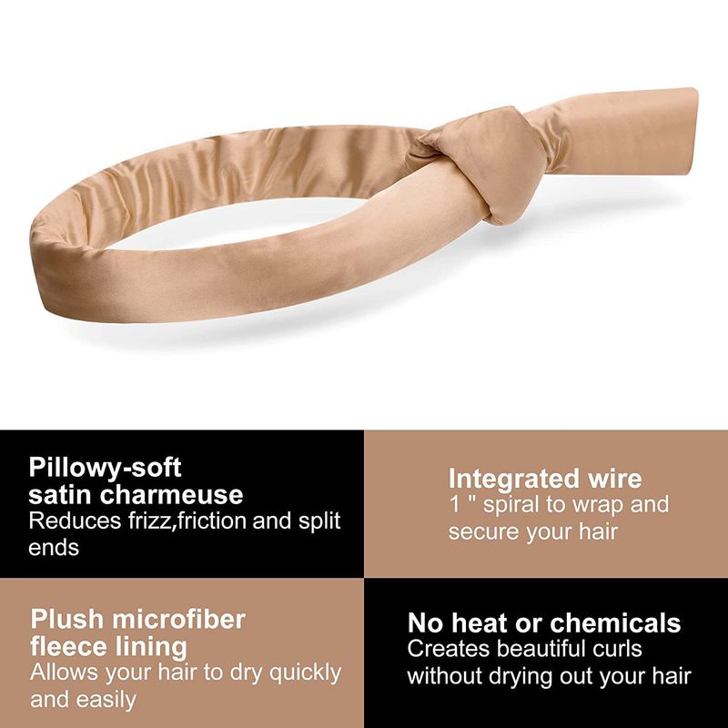 Lazy No-Heat Lockenstab Desinfektionsspray Flasche Satin Baumwolle Lockenwickler Wave Sleep Set Curl_voghion.com