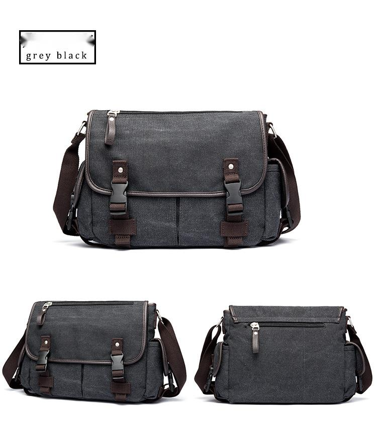 Men's Shoulder Bag Casual Fashion High Quality Canvas Messenger Bag Fashion Simple Practical School Bag_voghion.com