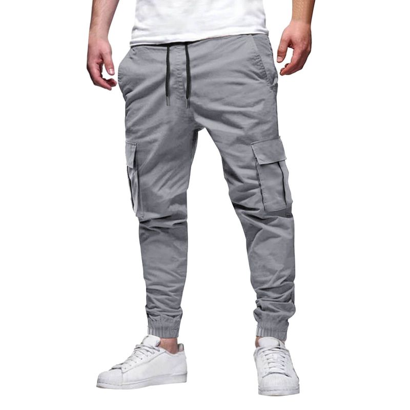 Macacão masculino casual japonês com vários bolsos e cordão, novo macacão masculino de outono e verão, atacado_voghion.com