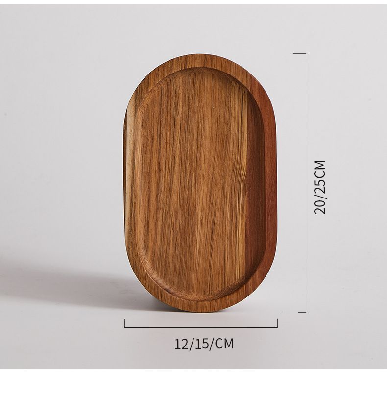 Acacia Wood Serving Board - Steak Plate Pizza Tray & Western Dining Dish Multi-Purpose Wooden Tableware_voghion.com