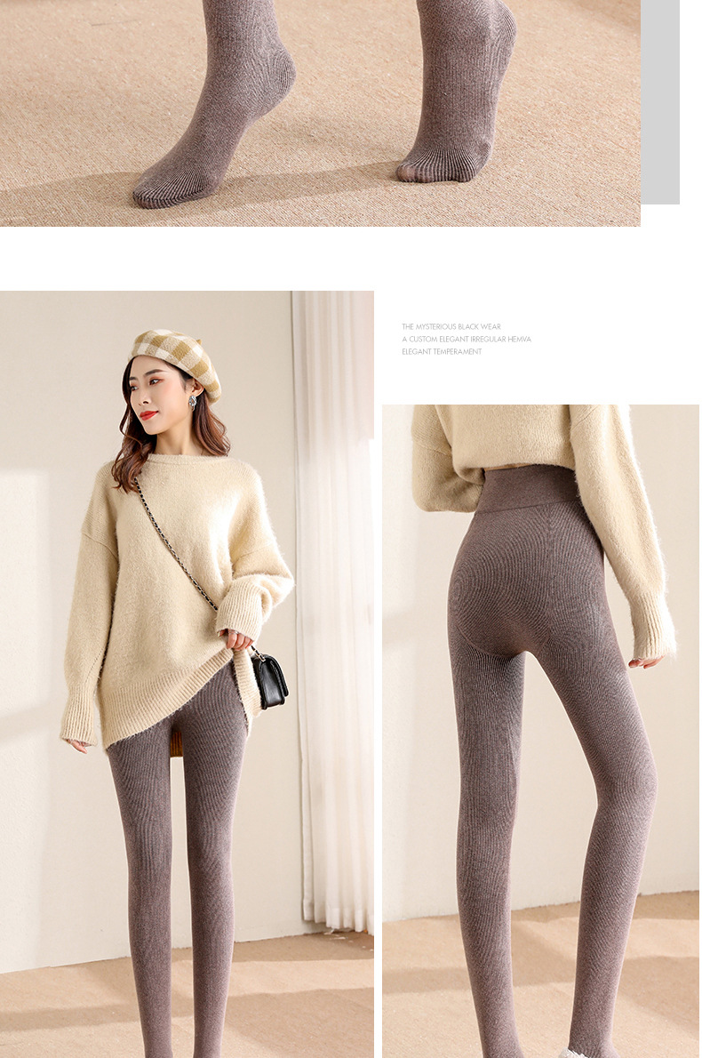 Pantalons thermiques en coton grande taille pour femmes, plus pantalons et collants thermiques en velours et cachemire épais, hiver_voghion.com