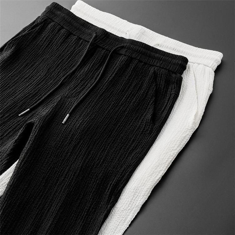 Ropa para hombre, camiseta de seda de hielo, traje deportivo informal de verano de alta gama de manga corta para hombre, camiseta de media manga con cuello en V y pantalón, traje de dos piezas_voghion.com