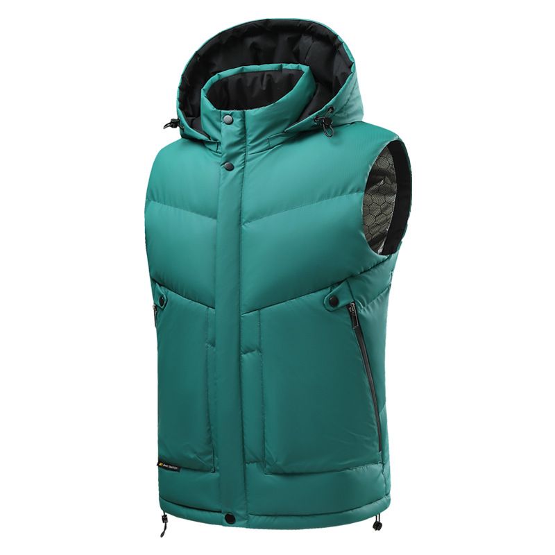 Men's Graphene-Infused Winter Vest With PU Leather Trim, Lightweight Thermal Insulation, Breathable & Stylish Layering Piece_voghion.com