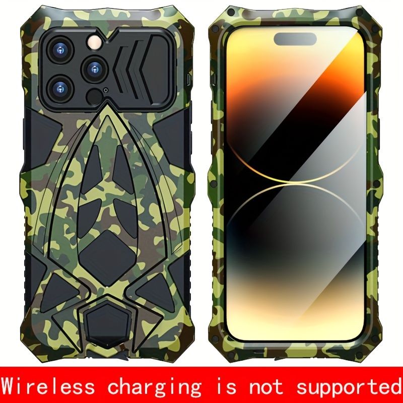 For 15 14 13 Pro Max 12 Xs 11 8 Plus Case XR SE3 SE2 Mini 7 Drop Protection Metal +Silicone Triple Protection Phone Case_voghion.com
