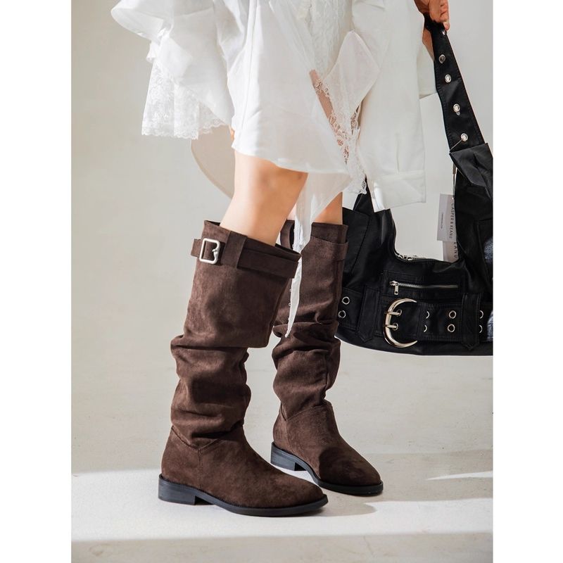 Hohe Overknee-Stiefel für Damen 2025 Herbst Winter Slimming Lange dicke Sohle Chunky Heel Slouch Stretch Slim_voghion.com