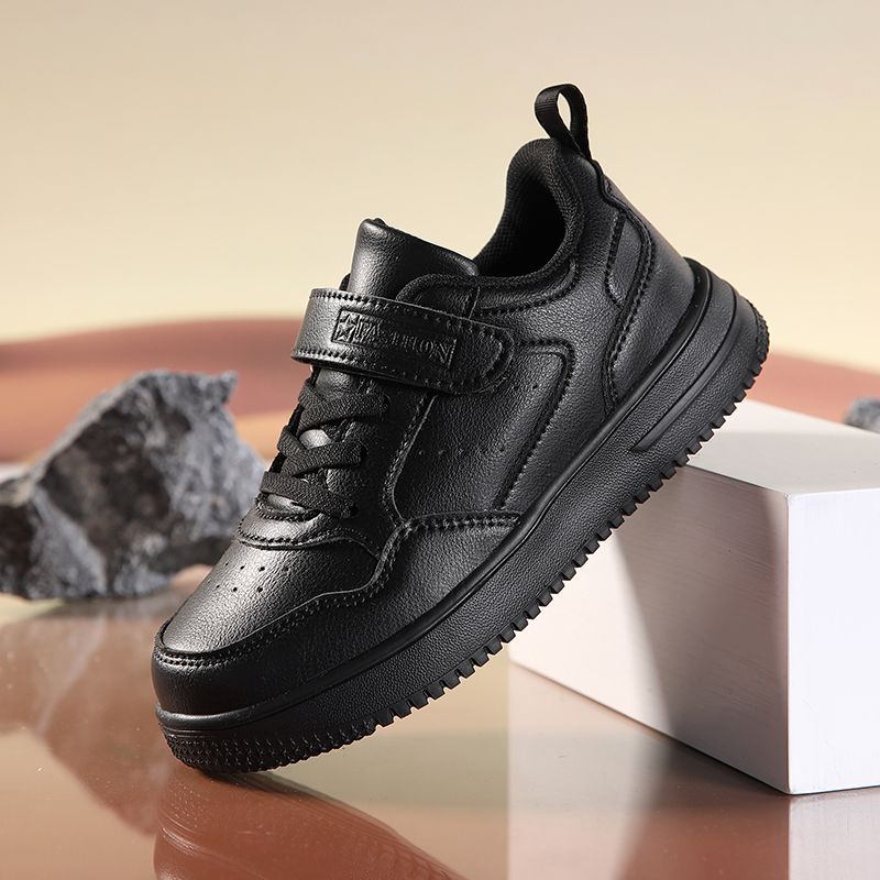 Neue Casual Leder Sneakers Kinder Einfarbig Mode Skateboard Schuhe Kinder Bequeme Low Top Trainer Für Jungen_voghion.com